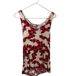 Silence + Noise Red Floral Tank